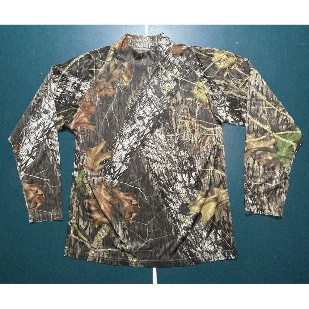 Vintage Y2K Realtree Camo Long Sleeve‎ Shirt Medium Hunting Mossy Oak Forest